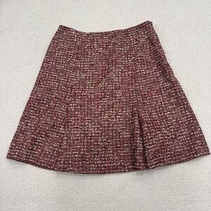 Vintage Escada Tweed Wool Skirt Red Size EU 44 XL
